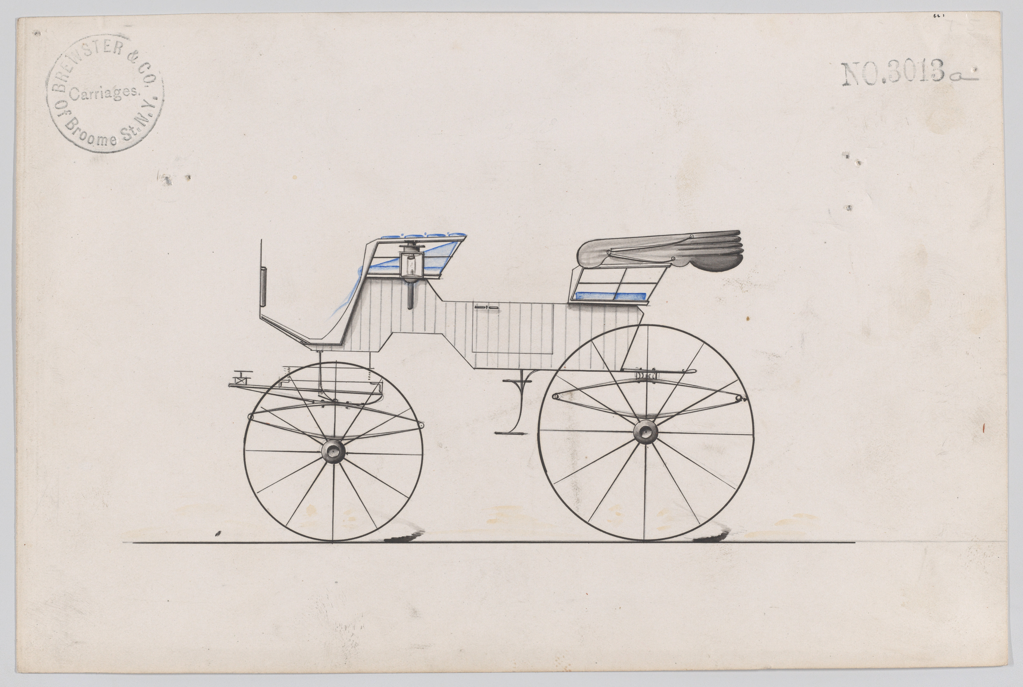 Vintage Horse Carriage Design Drawing