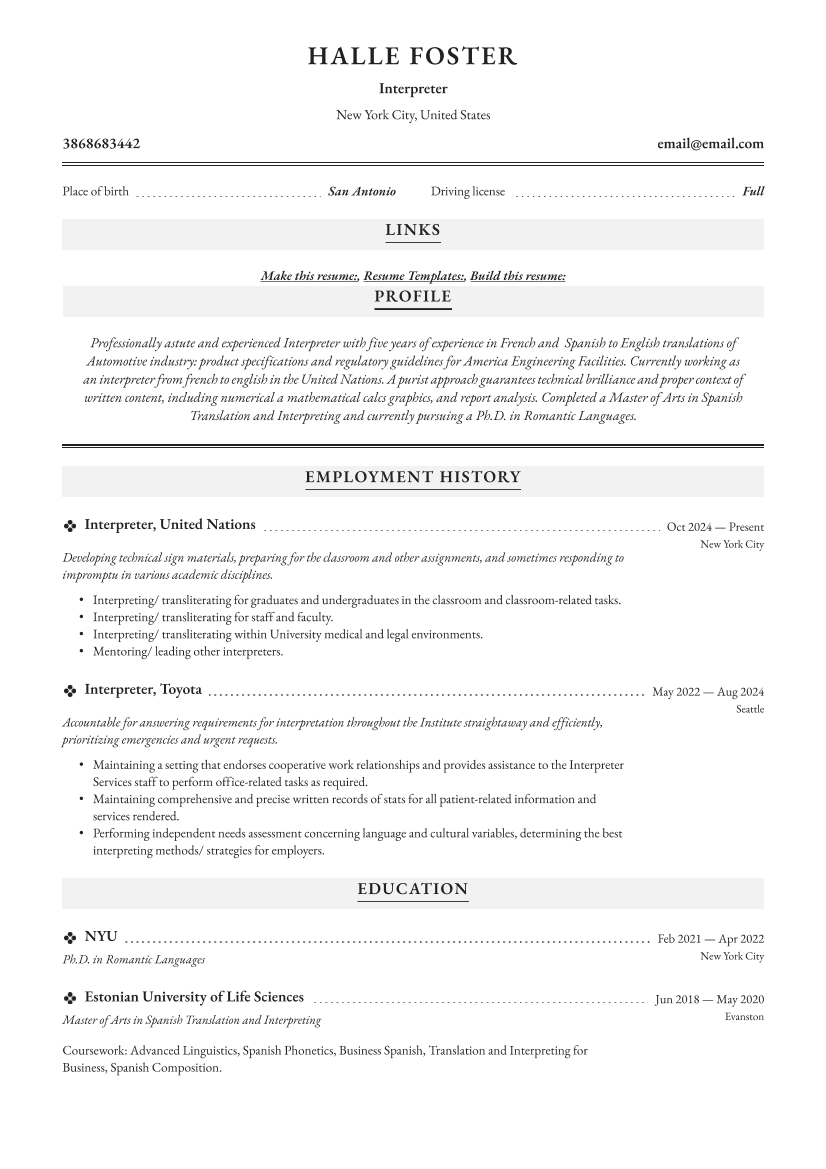Interpreter Resume Samples & Guide_17