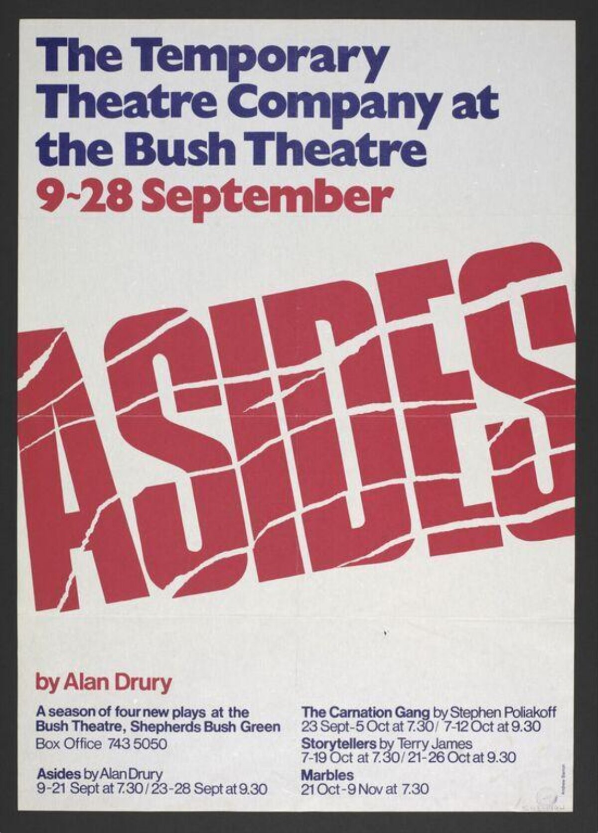 Asides Theatre Play Poster