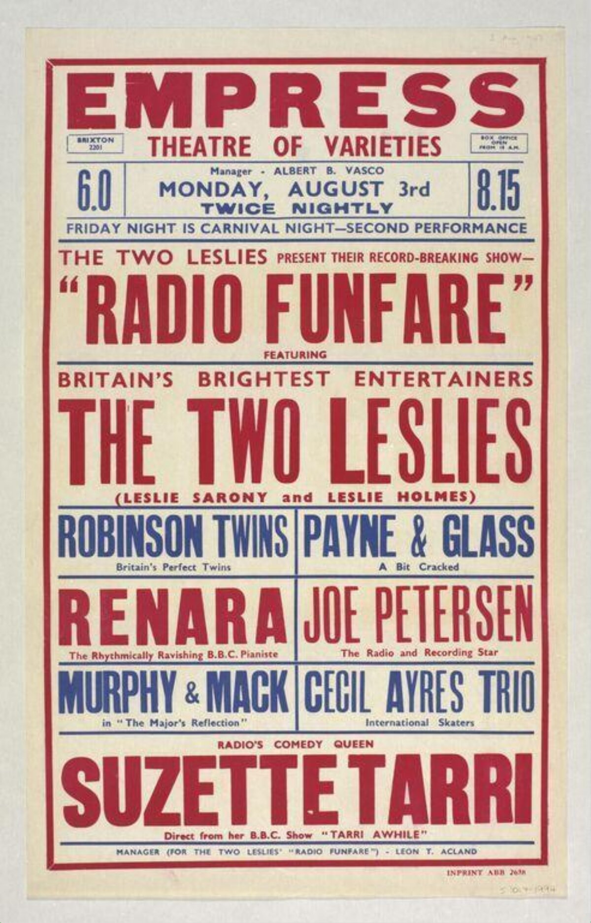 Empress Theatre Variety Show Poster