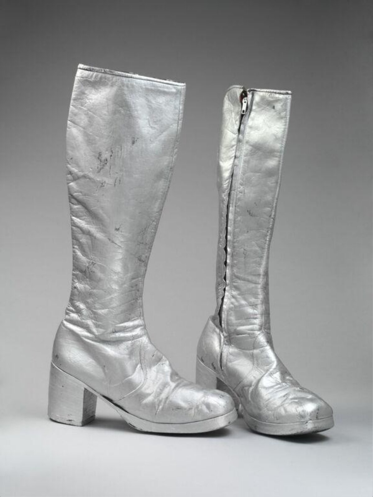 Vintage Silver Knee-High Boots