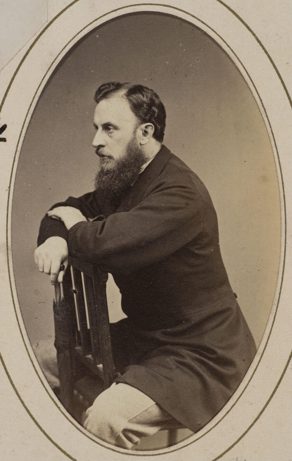 Vintage Portrait of Seated Bearded Man
