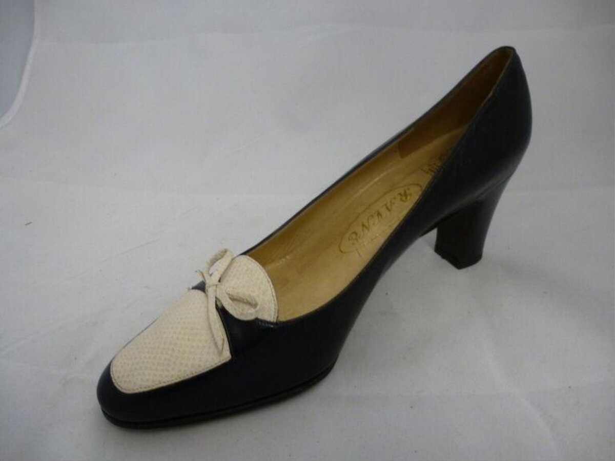Black and Beige Women's High Heel Pump
