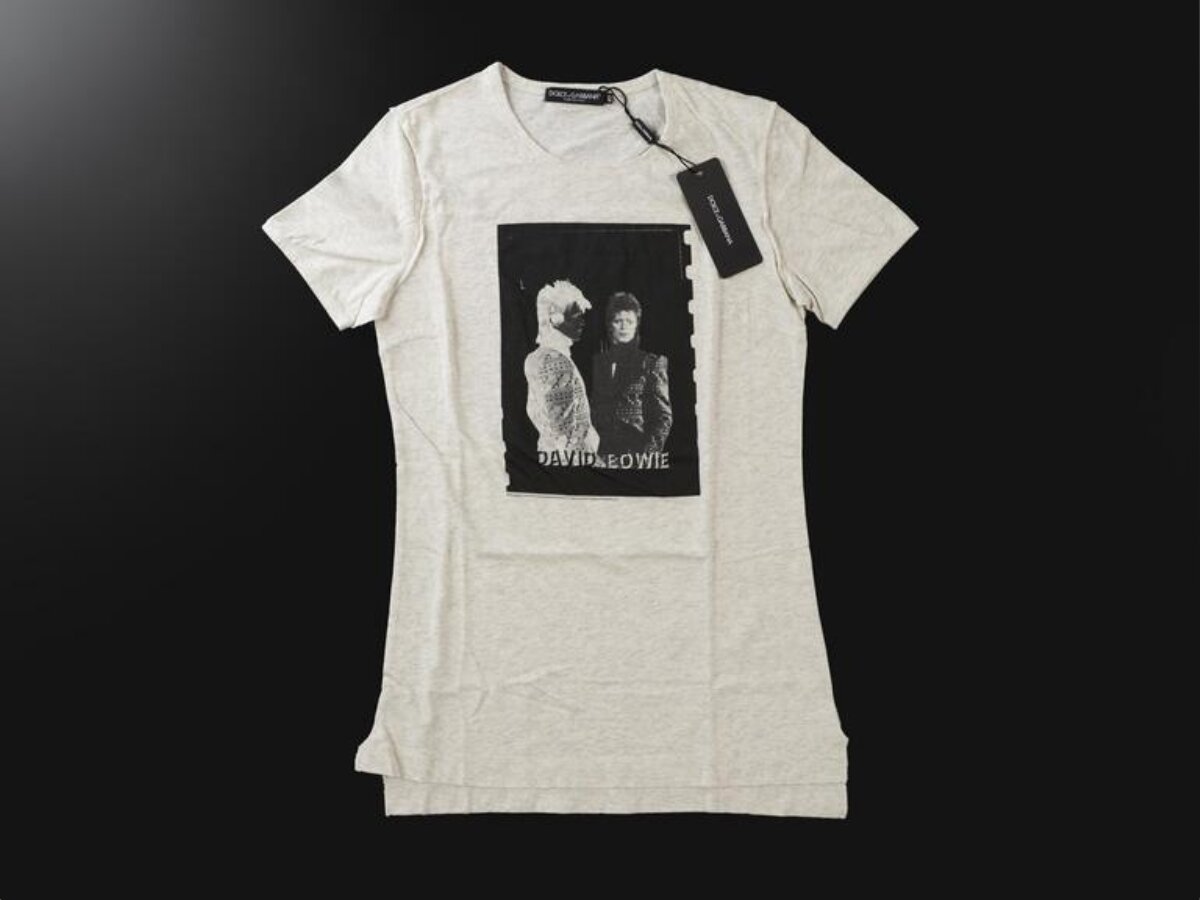 Light Grey David Bowie Print T-shirt