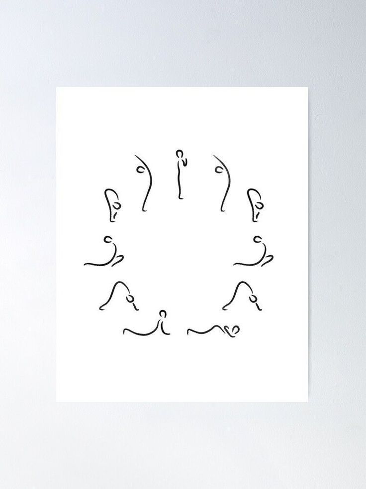 Yoga Sun Salutation Line Art