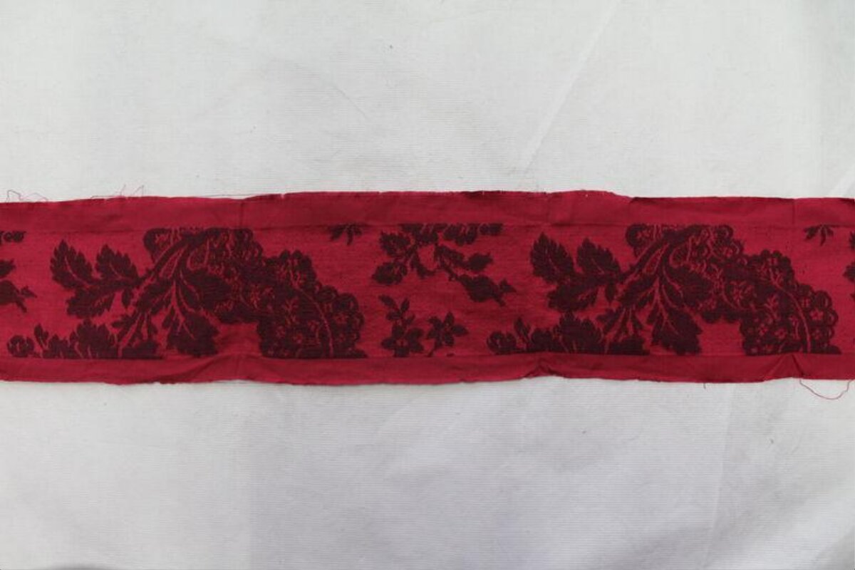 Red Floral Printed Fabric Strip