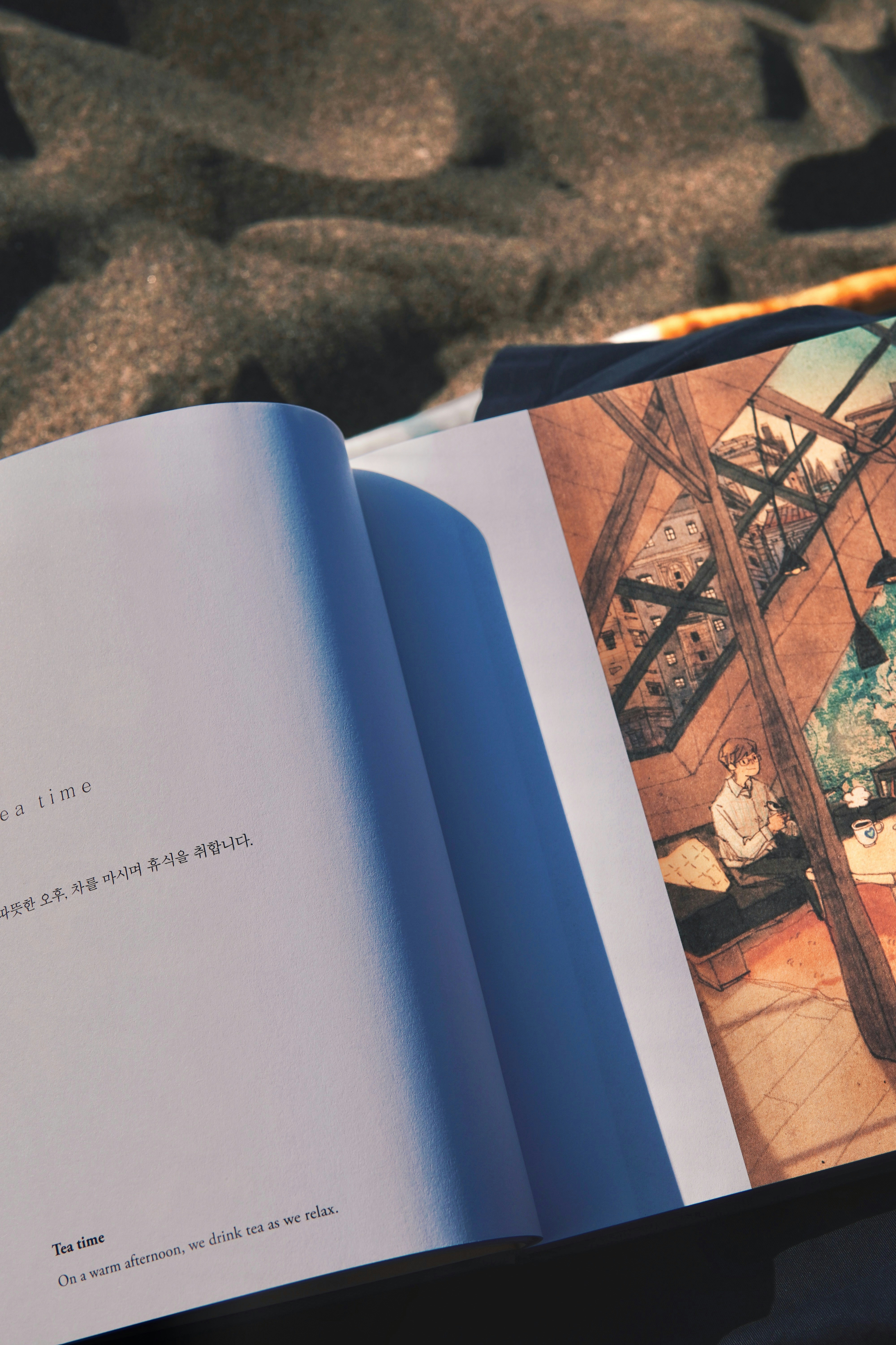 Open Tea Time Art Book Spread