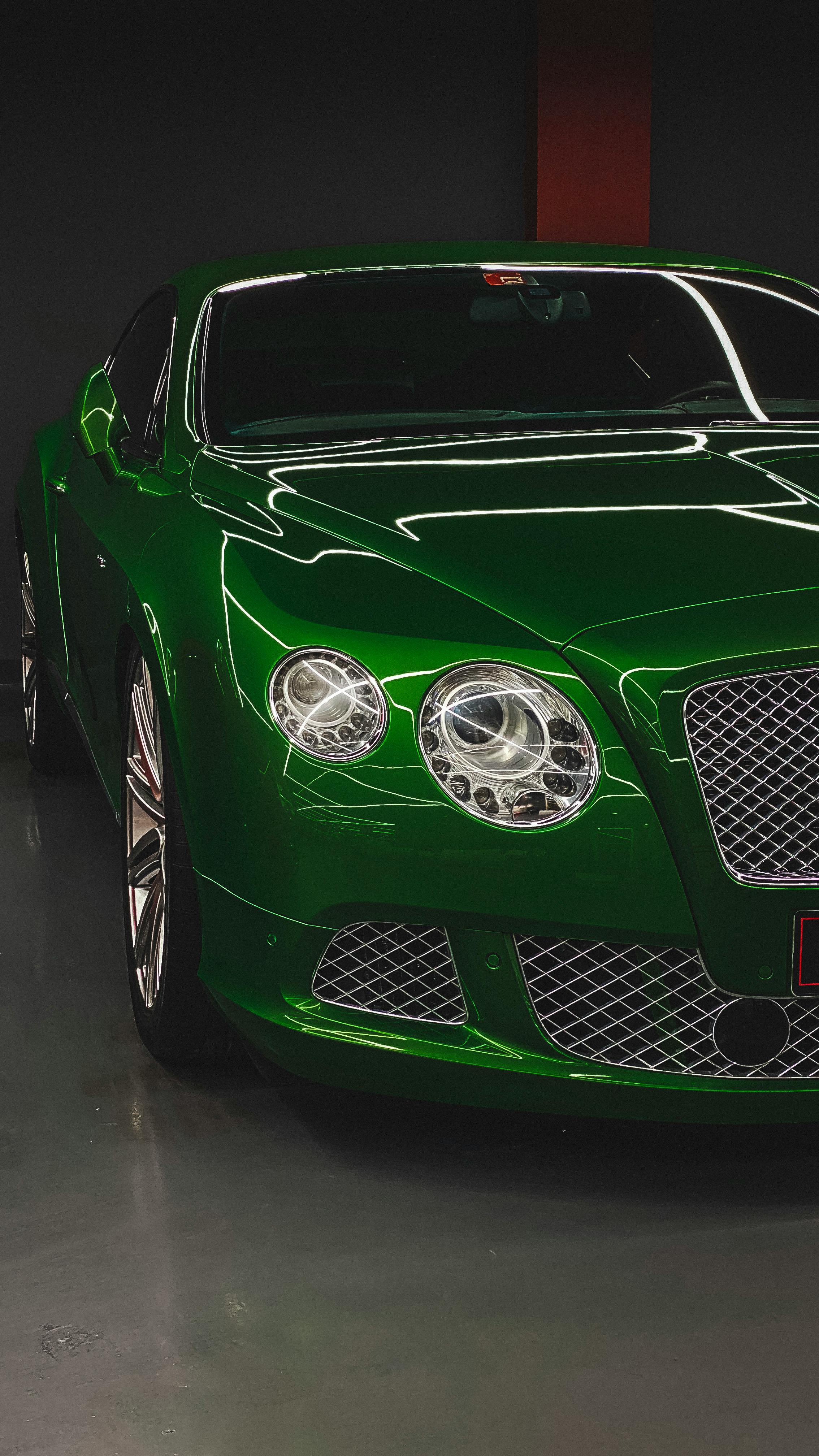 Glossy Green Luxury Bentley Car
