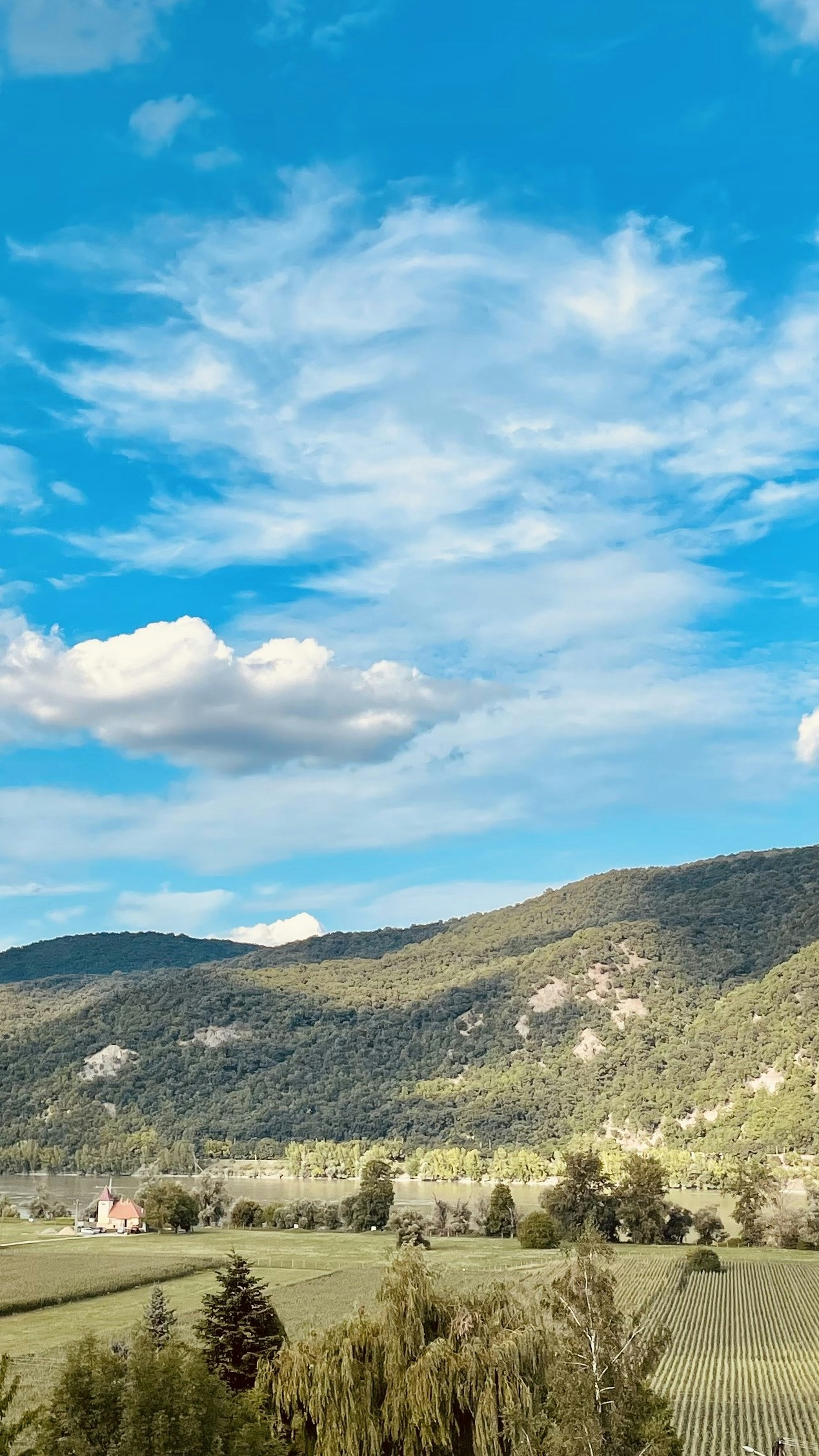 Rural River Valley Mountain Landscape