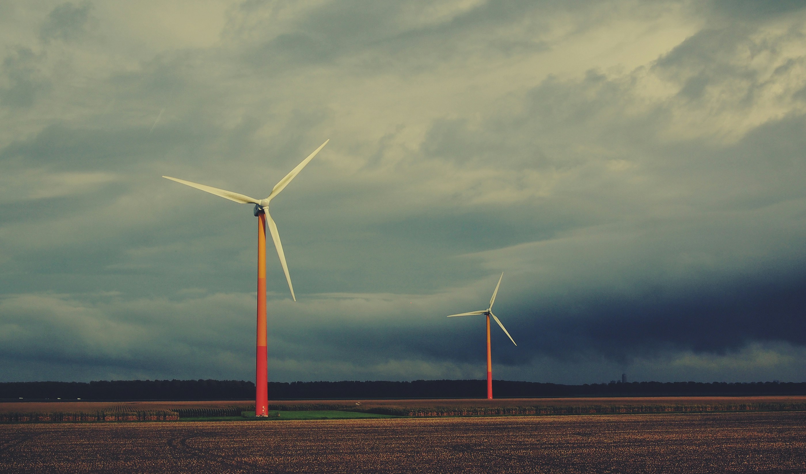 Wind Turbines on Open Plain