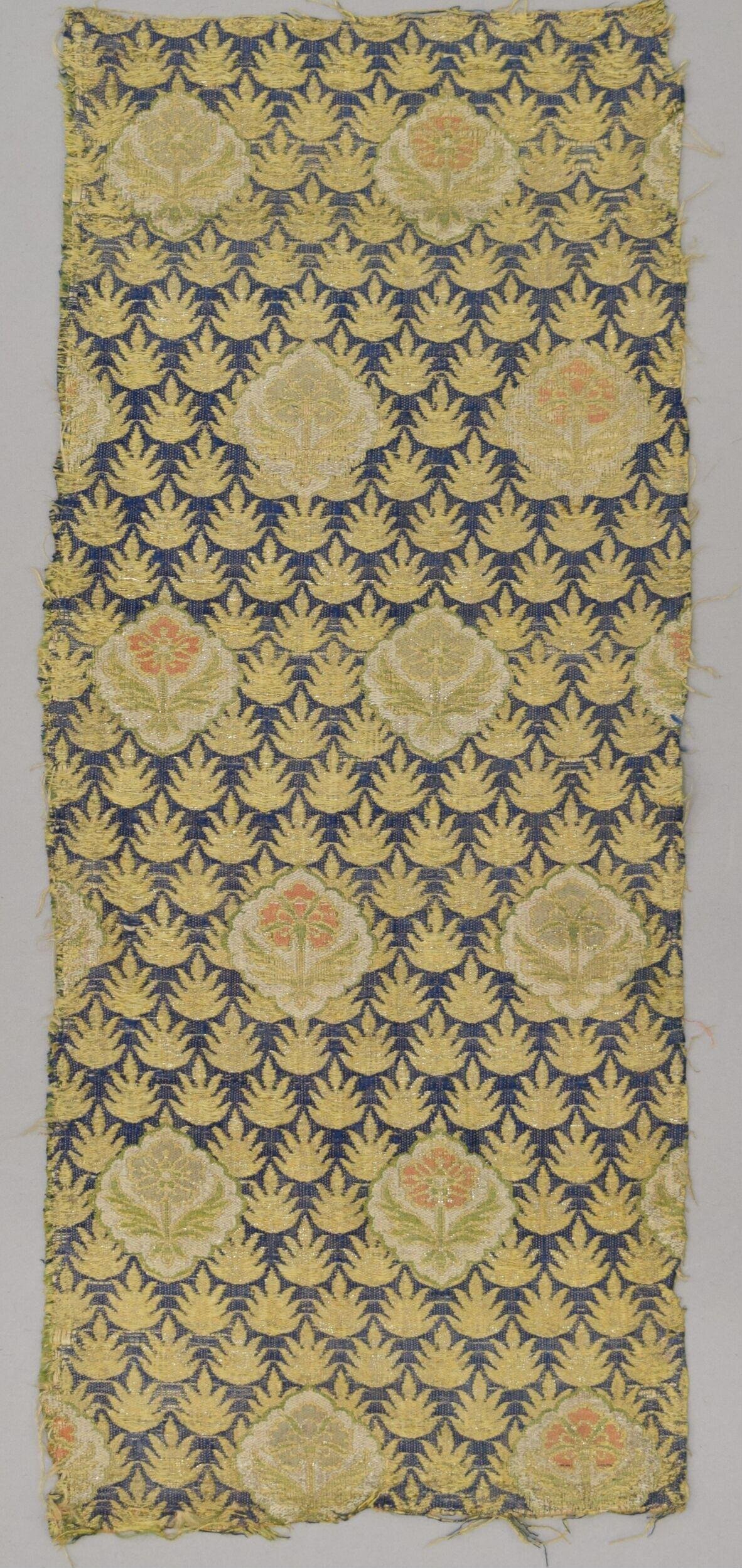 Antique Floral Patterned Textile Fragment