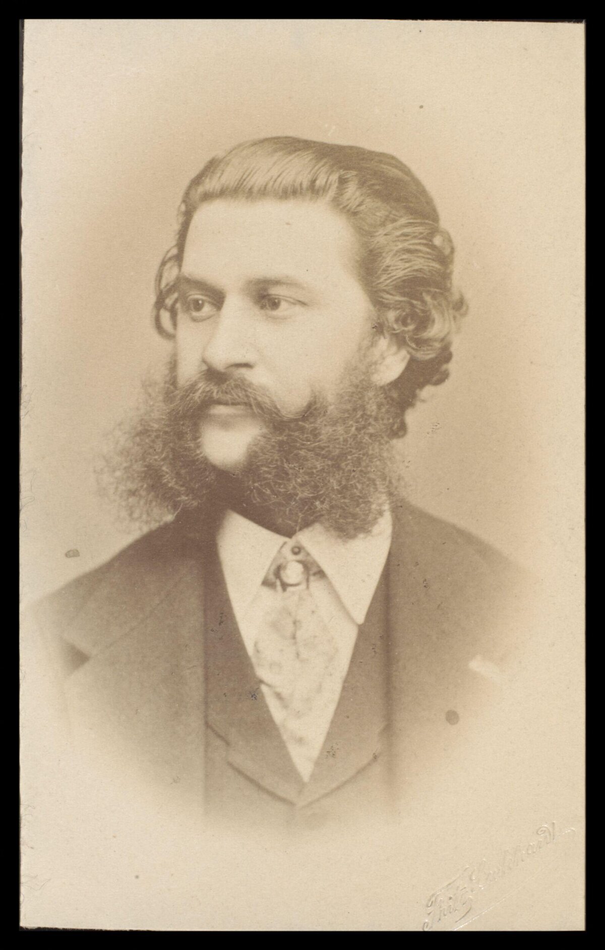 Vintage Portrait of 19th Century Bearded Man