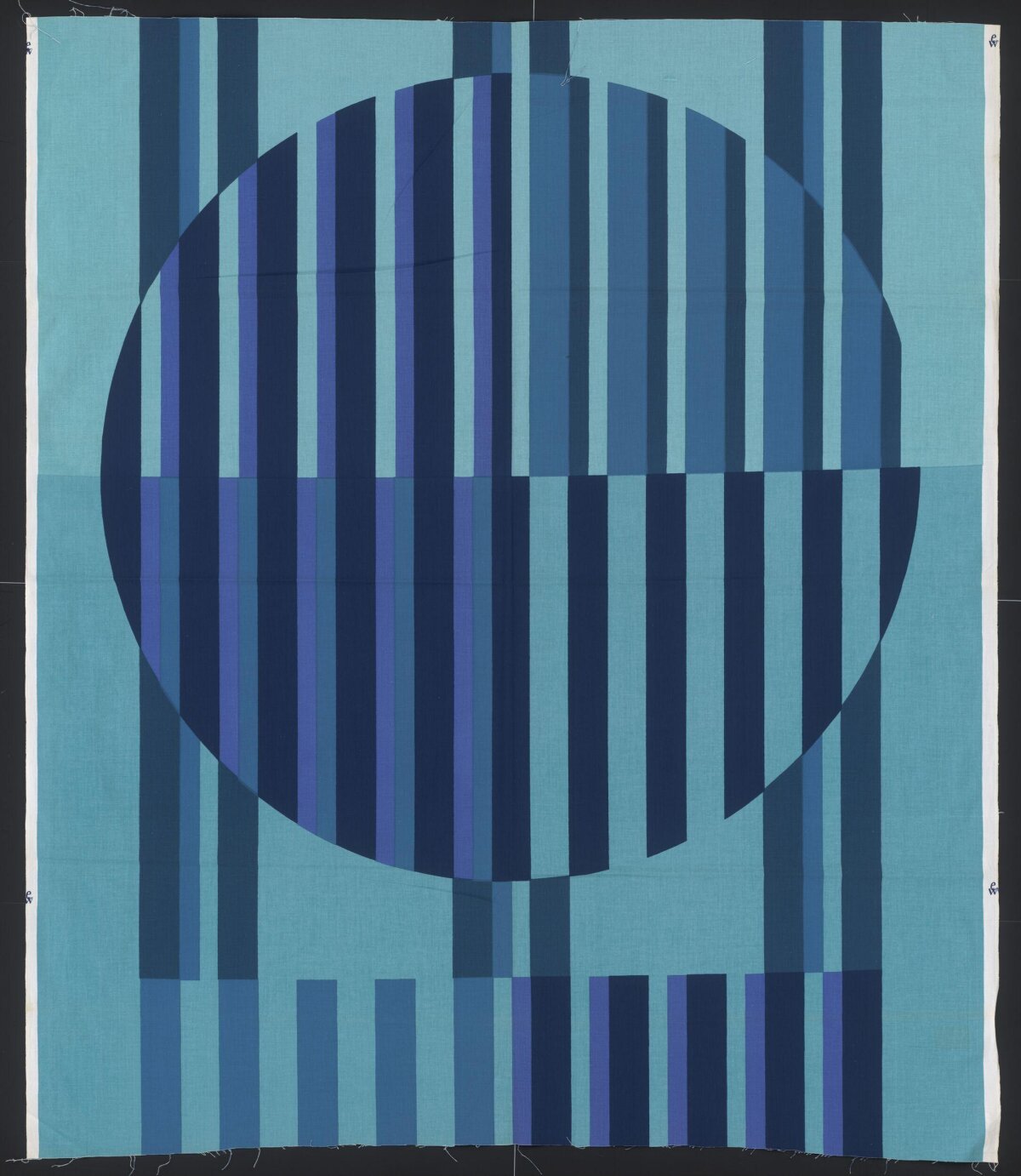 Blue Geometric Abstract Textile Art