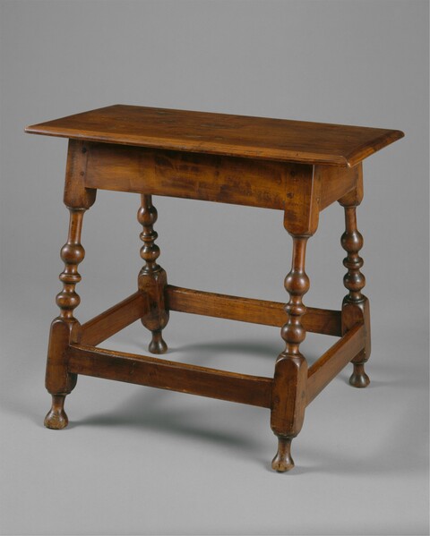 Antique Turned Leg Wooden Side Table