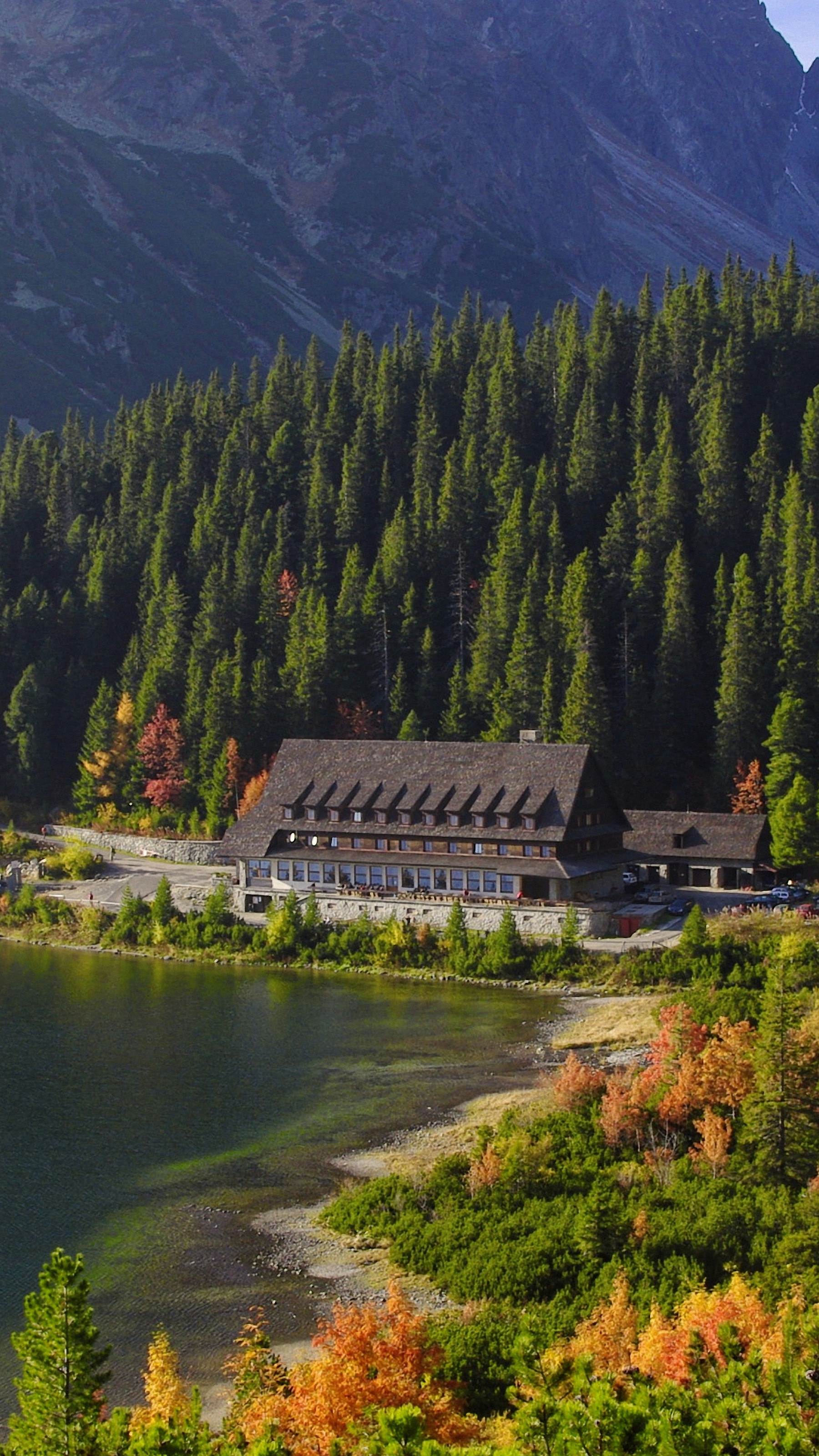 Mountain Lodge by Alpine Lake
