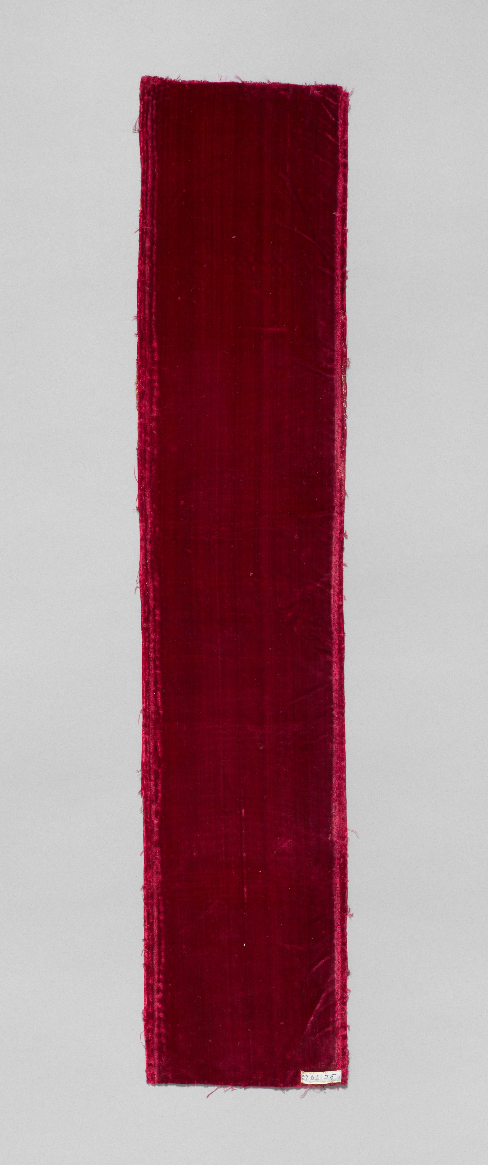 Long Red Velvet Fabric Sample