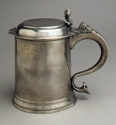 Antique Pewter Lidded Tankard