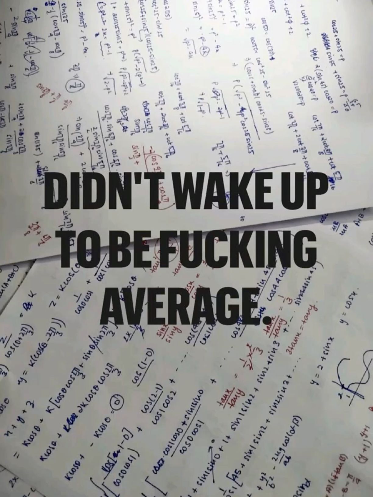 Motivational Quote on Handwritten Math Notes — Quotes