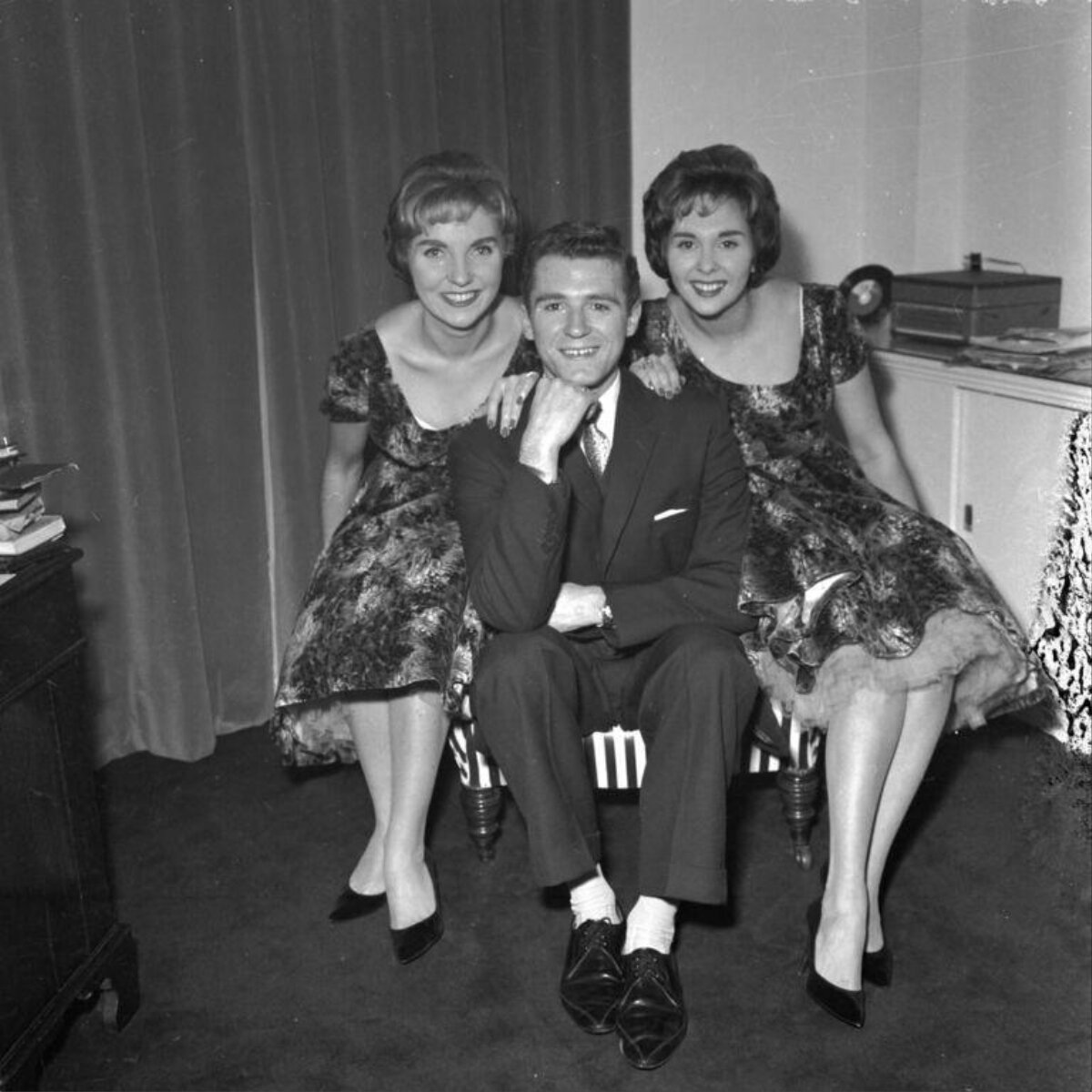 Three People Posing for Vintage Portrait