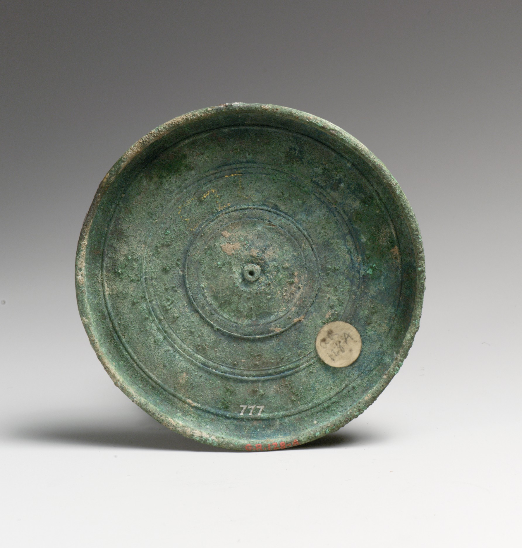 Ancient Green Patinated Bronze Mirror