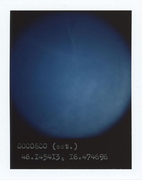 Blue Gradient Polaroid with Coordinates