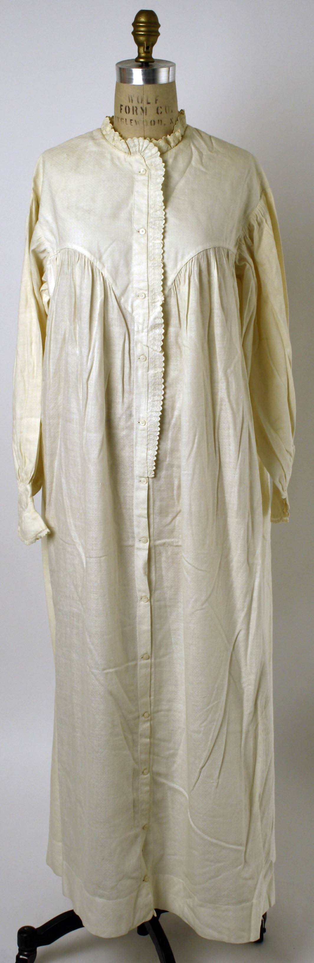 Vintage Cream Long Nightgown on Mannequin