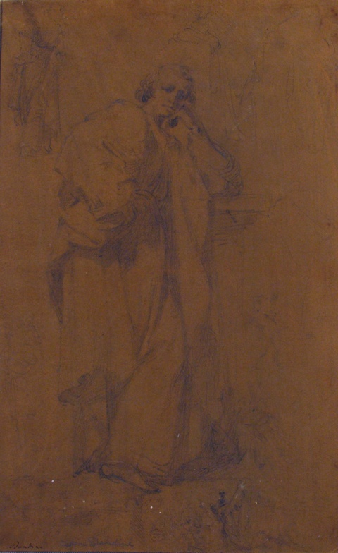Pensive Standing Figure Sketch