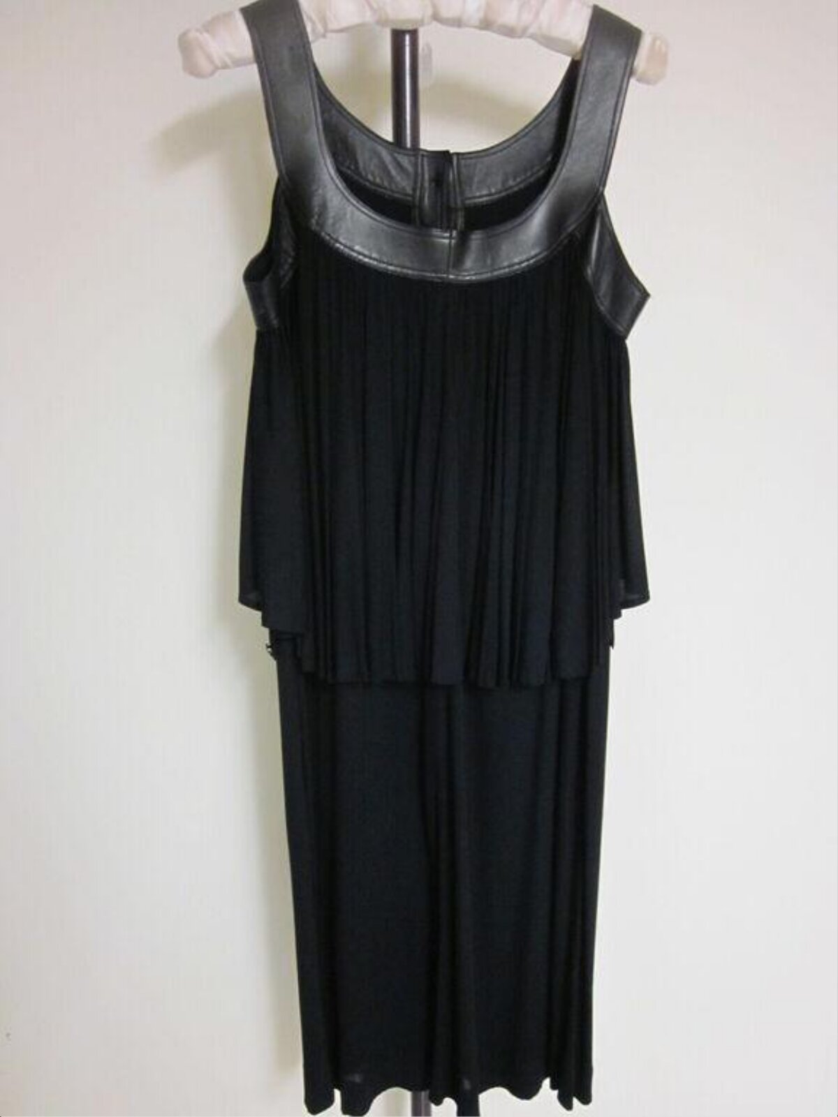 Black Tiered Sleeveless Dress on Mannequin