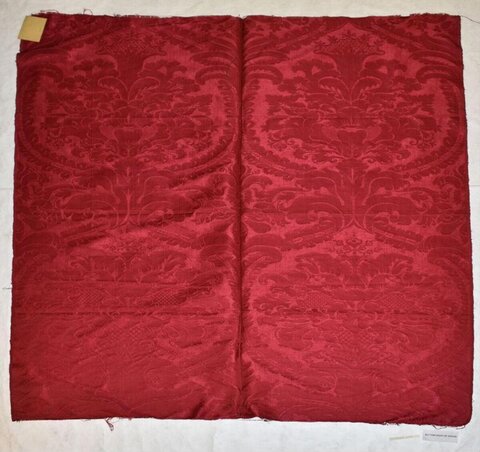 Vintage Red Damask Fabric Sample