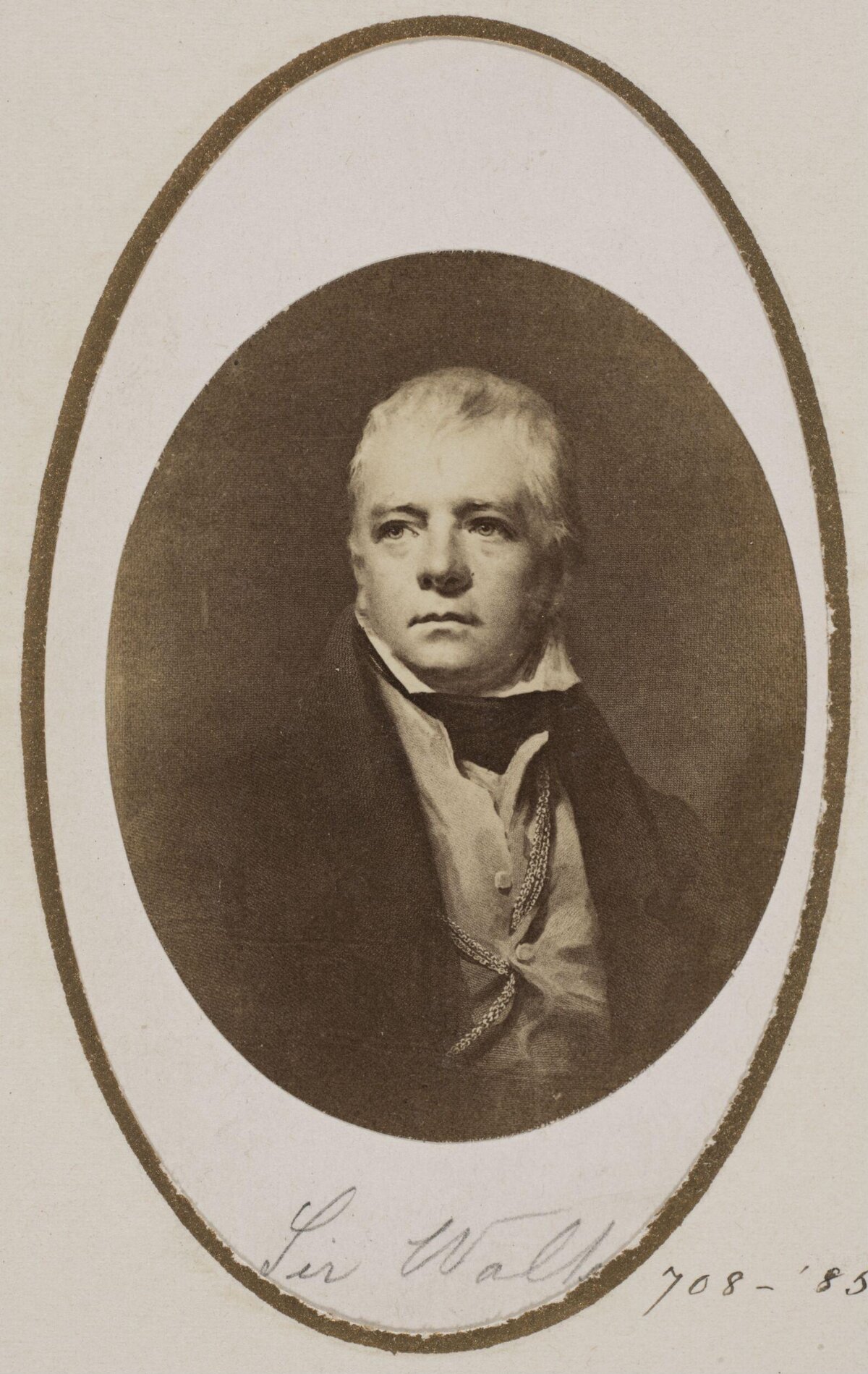 Antique Oval Portrait of Sir Walter