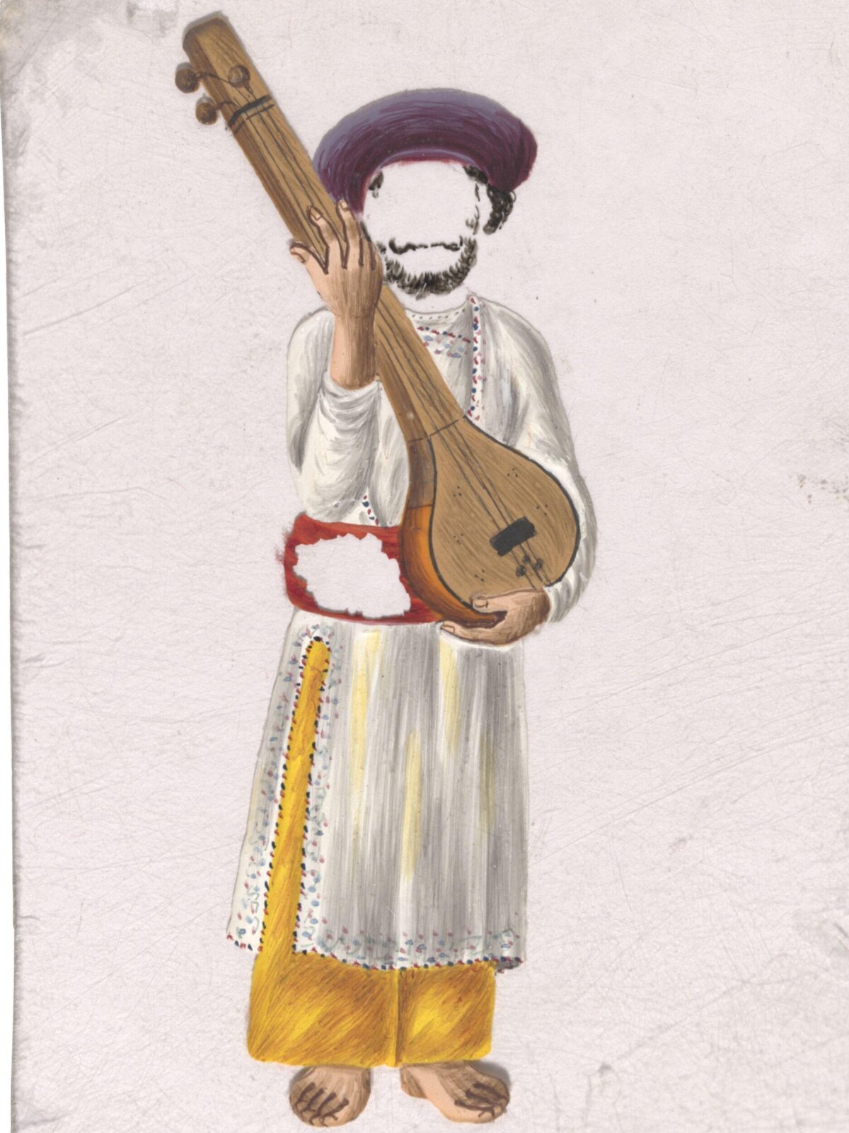 Hand-painted Traditional Folk Musician