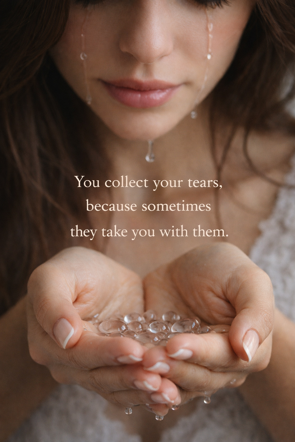 Woman Cupping Collected Tears