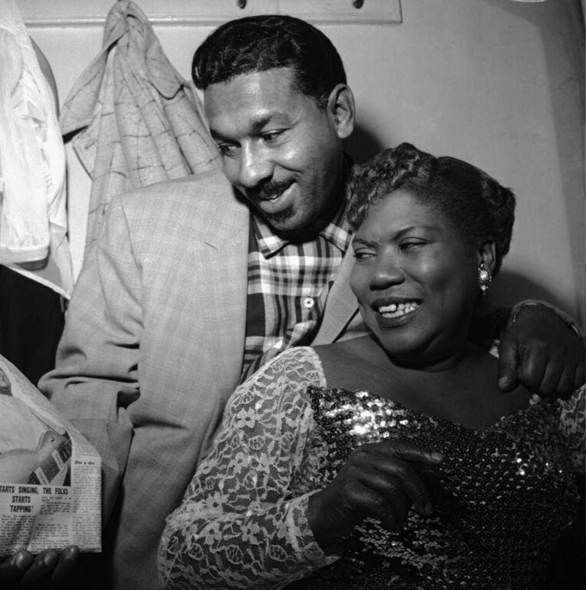 Smiling Black Couple Backstage