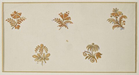 Five Stylized Decorative Floral Motifs