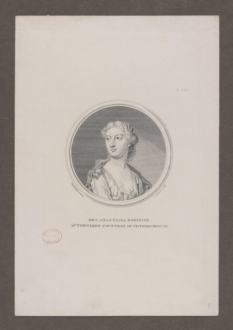 Engraved Portrait of Anastasia Robinson