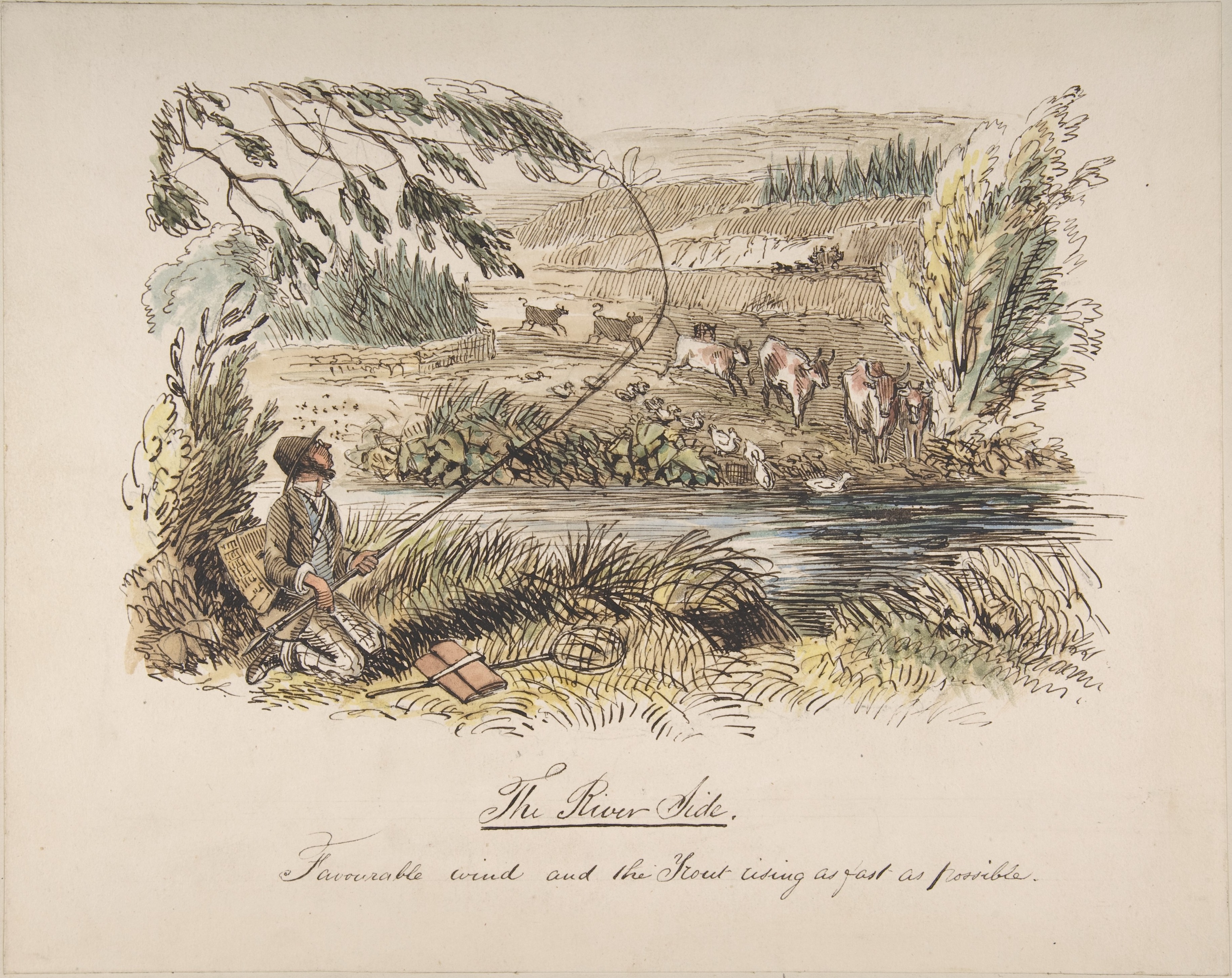 Angler Fishing at Riverside