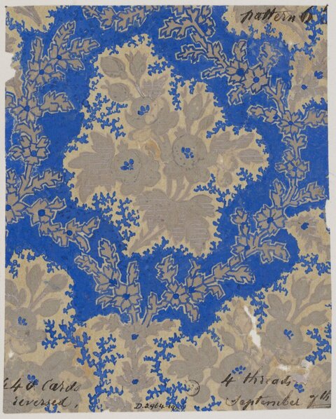 Vintage Blue Floral Textile Pattern