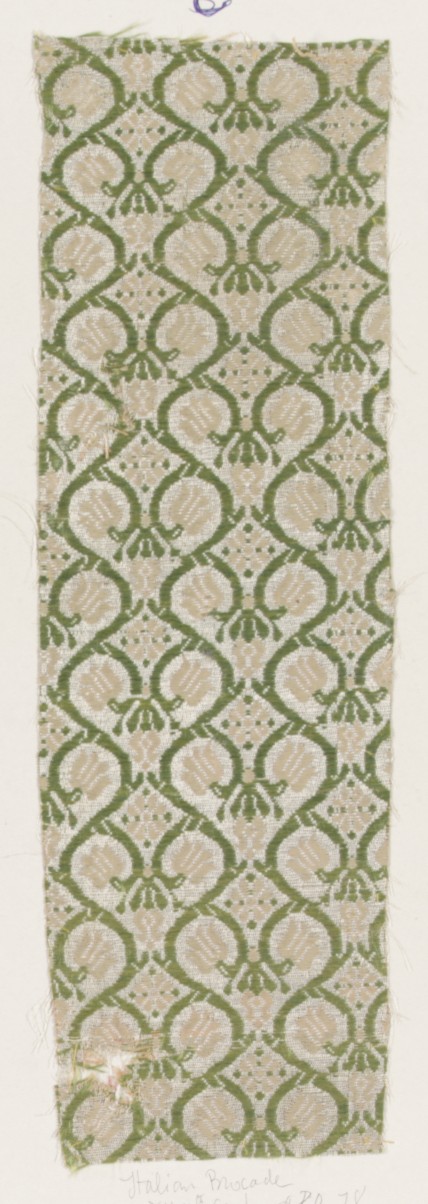 Green Italian Brocade Fabric Sample