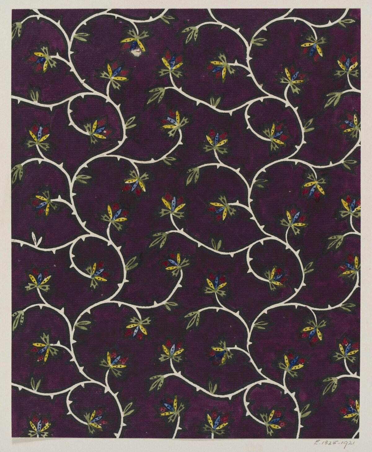 Vintage Purple Floral Textile Pattern