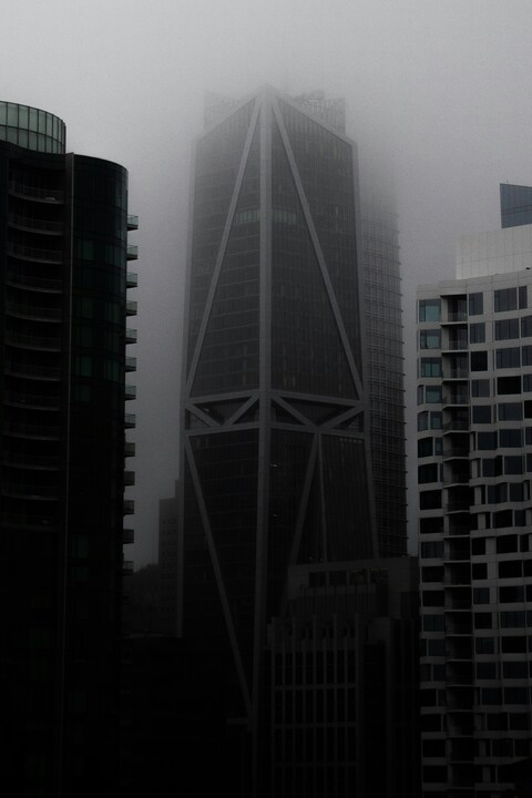 Foggy City Skyscrapers
