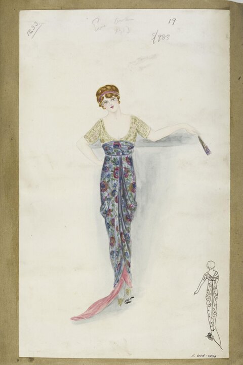 1913 Evening Gown Fashion Sketch