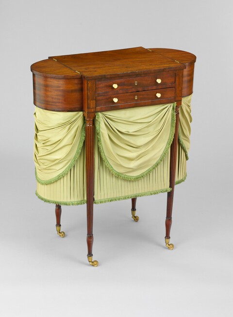 Antique Mahogany Draped Work Table