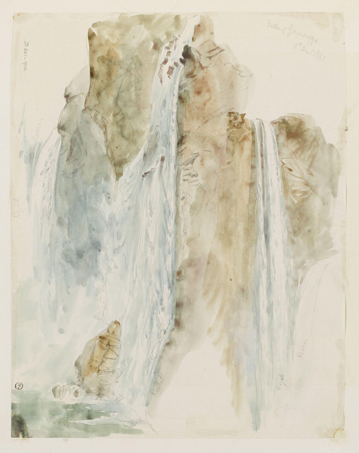 Watercolor Sketch of Gairsoppa Falls