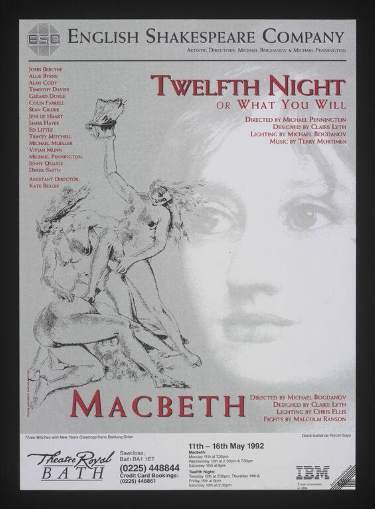 1992 Shakespeare Plays Theatre Poster
