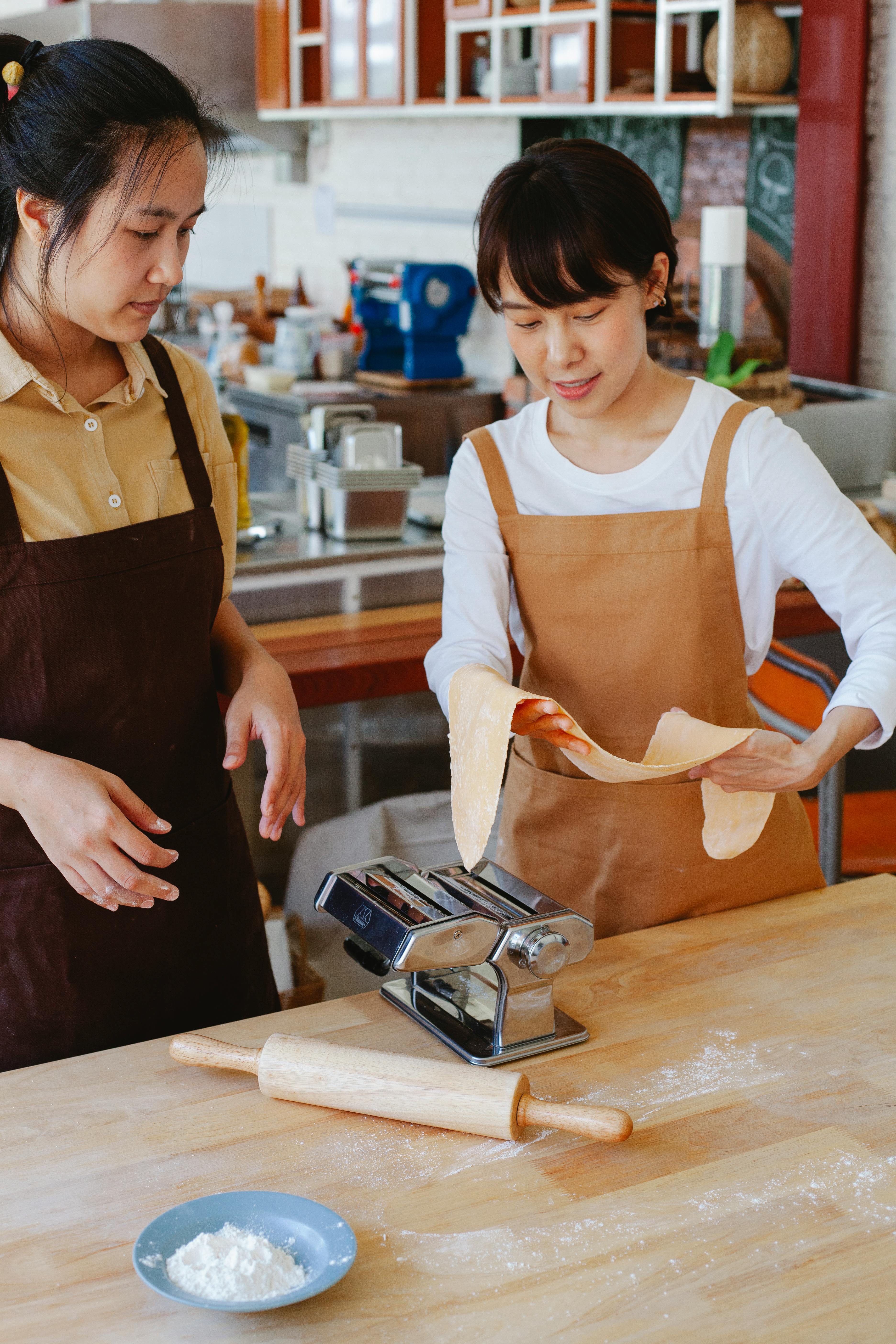 Two Women Making Fresh Pasta