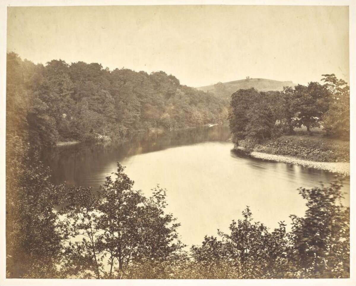 Vintage Winding River Landscape