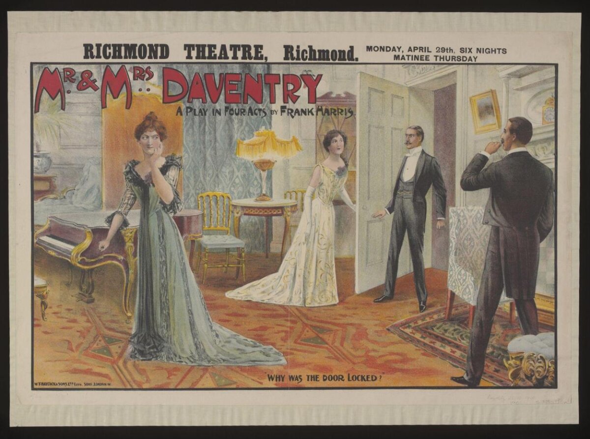 Vintage Mr & Mrs Daventry Theatre Poster