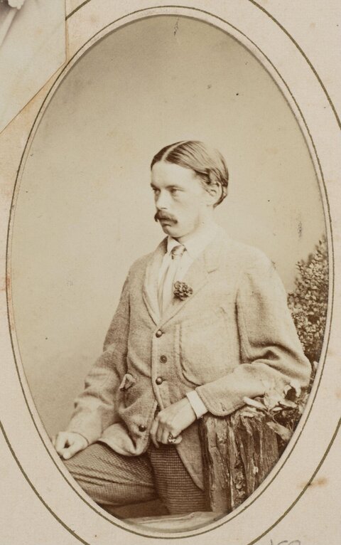 Vintage Sepia Portrait of Seated Man