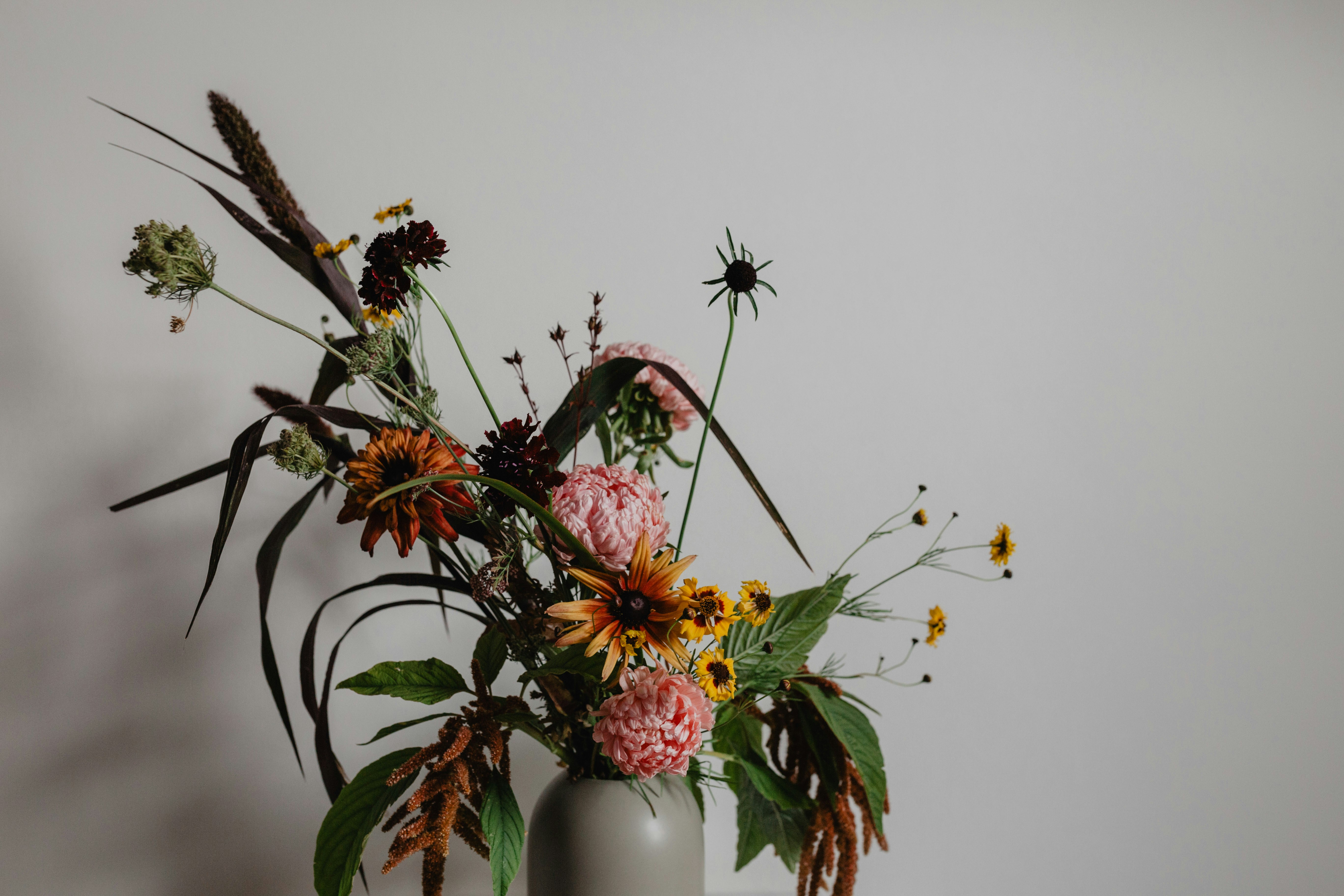 Autumn Mixed Flower Arrangement In Vase