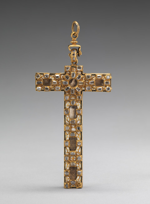 Gold Gem-Set Cross Pendant